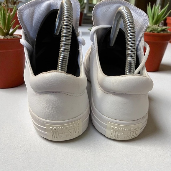 Converse All Star Leather Sneakers Casual Lace Up Women's Shoes White - Picture 6 of 10